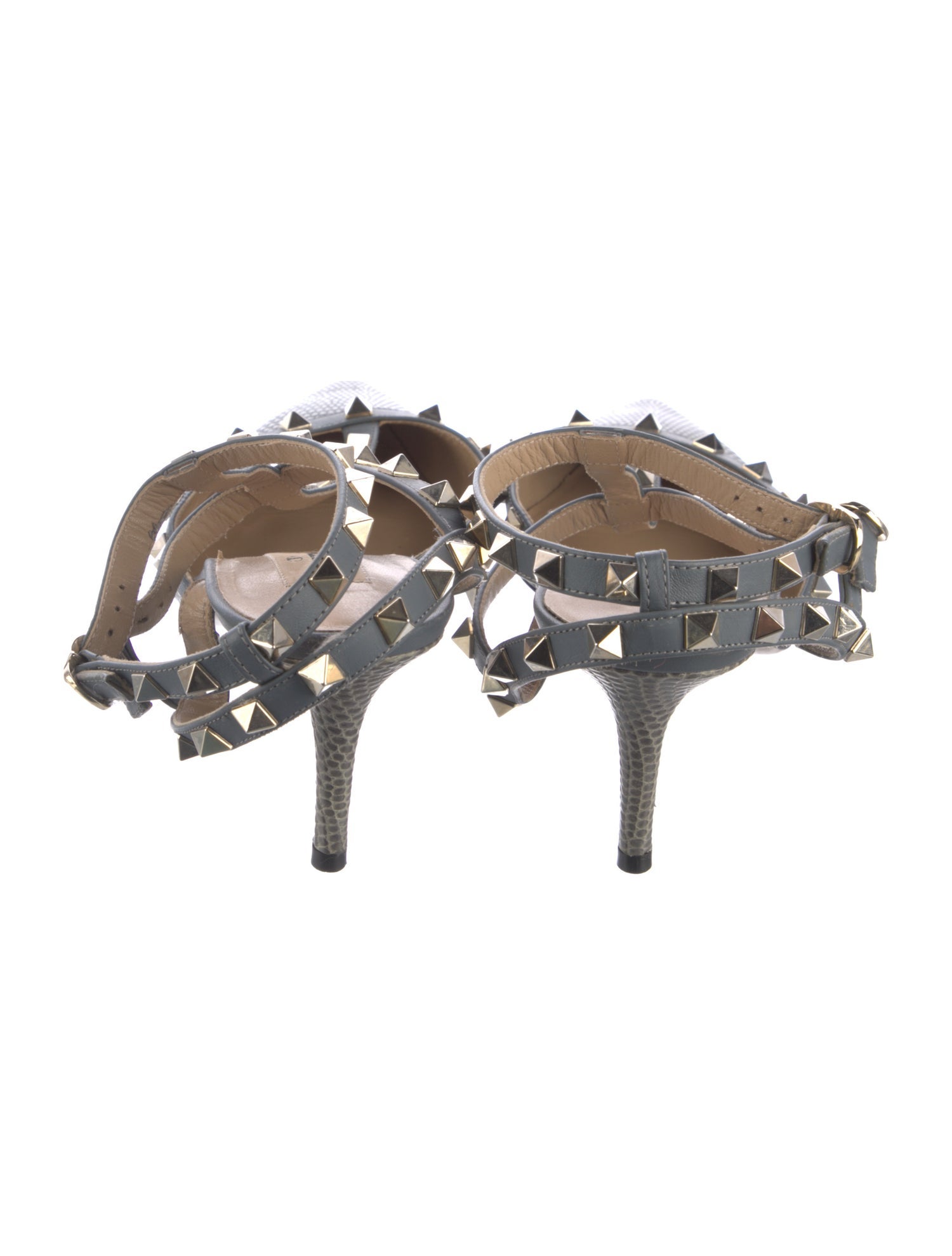 Valentino Rockstud Accents Leather T-Strap Pumps